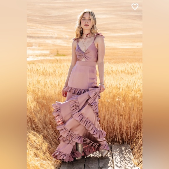 NWT Altar’d State Maxi Dress Rose Medium - Picture 2 of 5